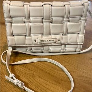 Michael Kors Cream Woven Crossbody Bag